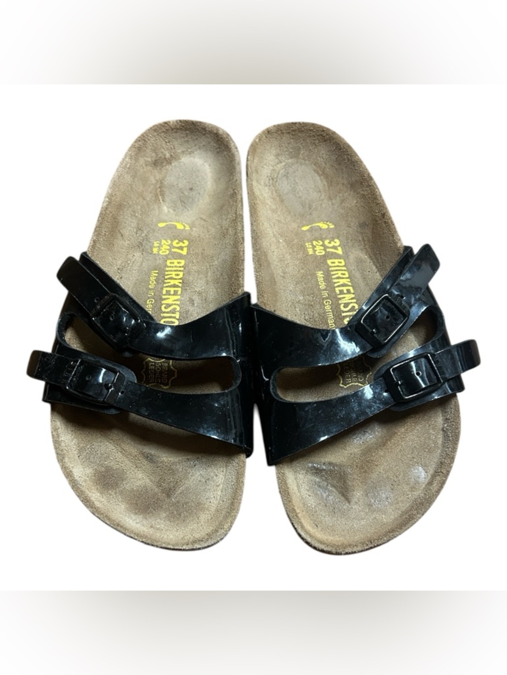 Birkenstock   Arizona Patent Sandals in Black